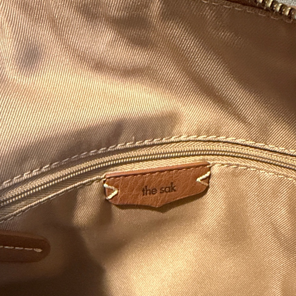 The Sak Almeda Two-Tone Brown & Tan Leather Shoulder Bag - Picture 2 of 13